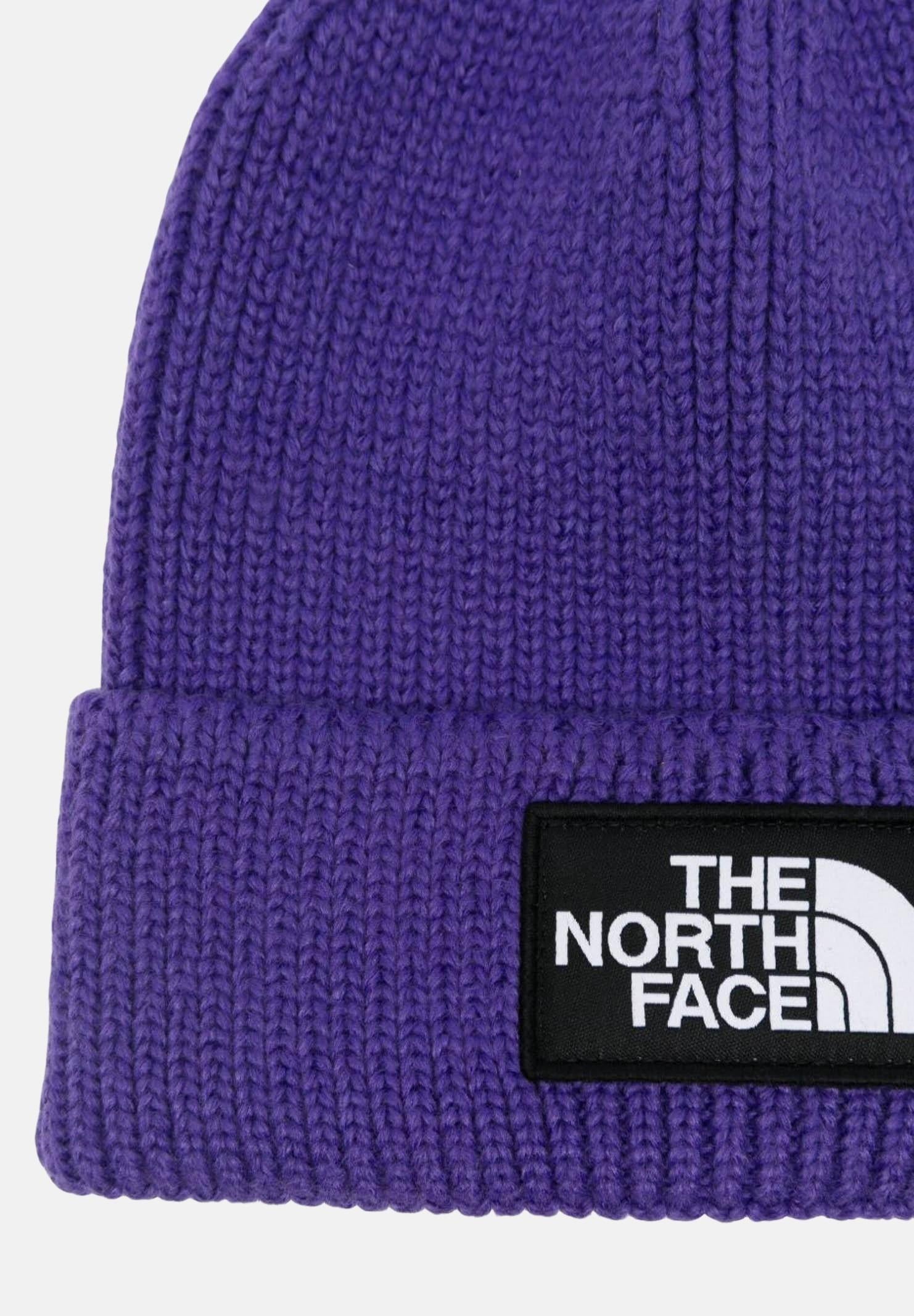 THE NORTH FACE Berretto viola per uomo e donna con risvolto e logo box TNF NF0A8CHENL41  THE NORTH FACE 