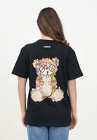 BARROW T-shirt a manica corta nera per uomo e donna con stampa orso S5BWUATH152 110 BARROW 