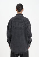 DIESEL Camicia a manica lunga in denim nero per donna, ragazzi e bambini con maxi logo Oval D J02307KXBPT K02 DIESEL 