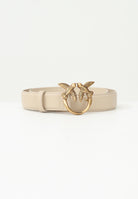 PINKO Cintura Love Birds in morbida pelle mano seta beige da donna 100125A0F1 C50Q PINKO 