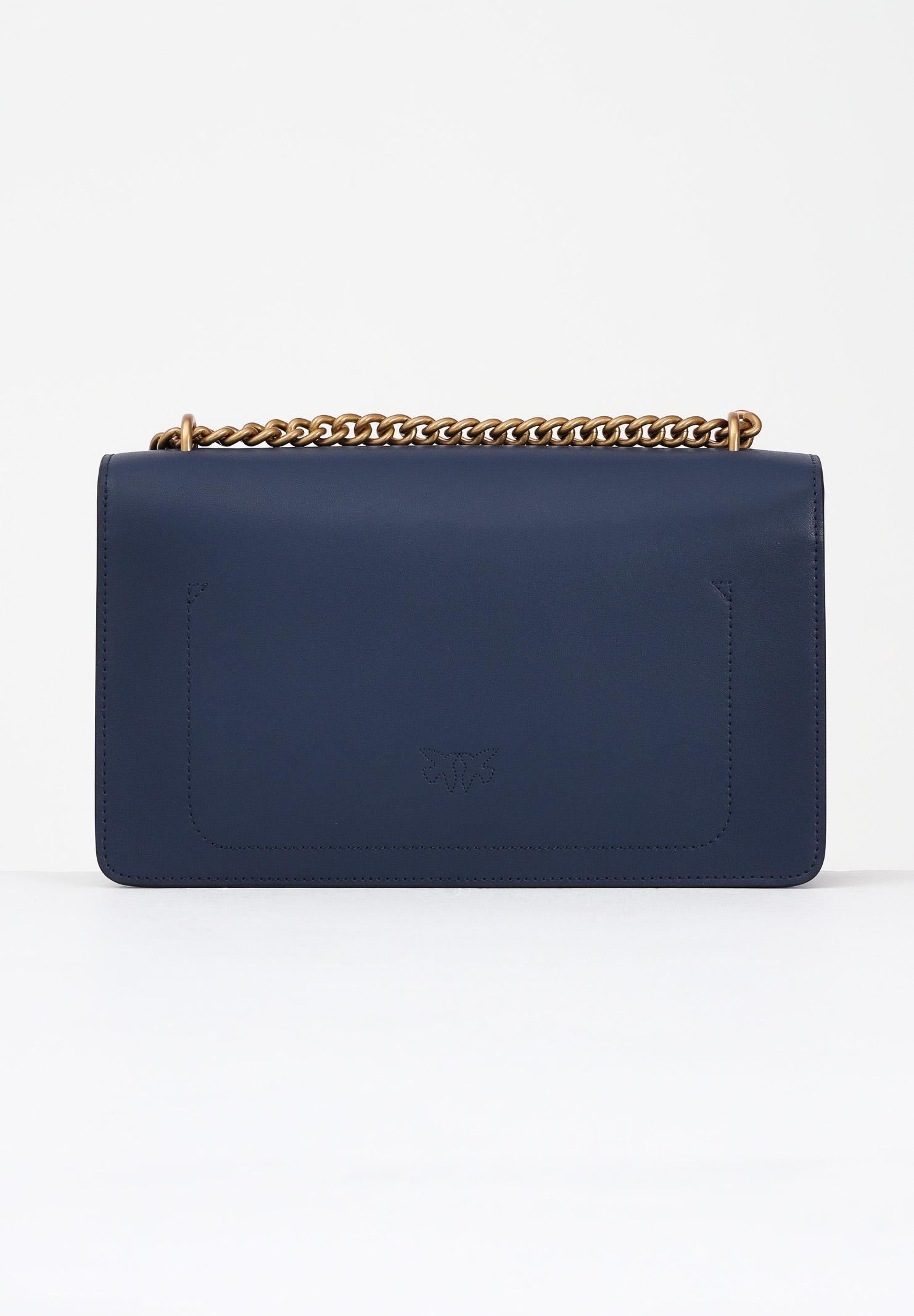 PINKO Borsa a tracolla Classic Love Bag One in morbida pelle mano seta blu da donna 100941A0F1 G08Q PINKO 