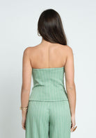 SANTAS Top BROWNIE verde menta da donna con motivo gessato PV2504 VERDE SANTAS 