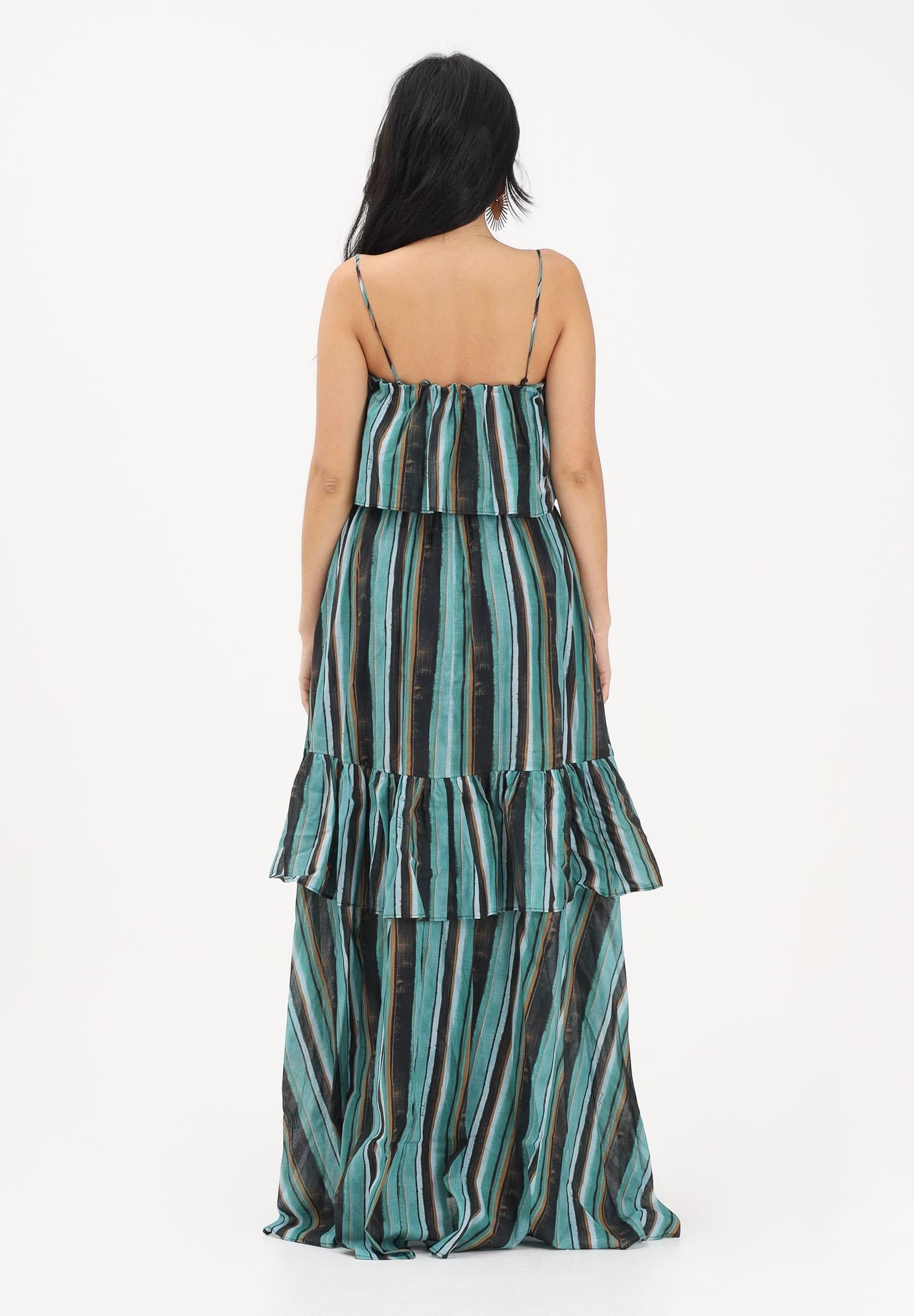 PINKO Abito lungo multicolore da donna con stampa a righe effetto pennellata 106878A3CH SD3 PINKO 