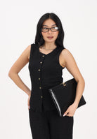 ONLY Canotta nera da donna in tessuto leggermente goffrato 15374601 BL ONLY 
