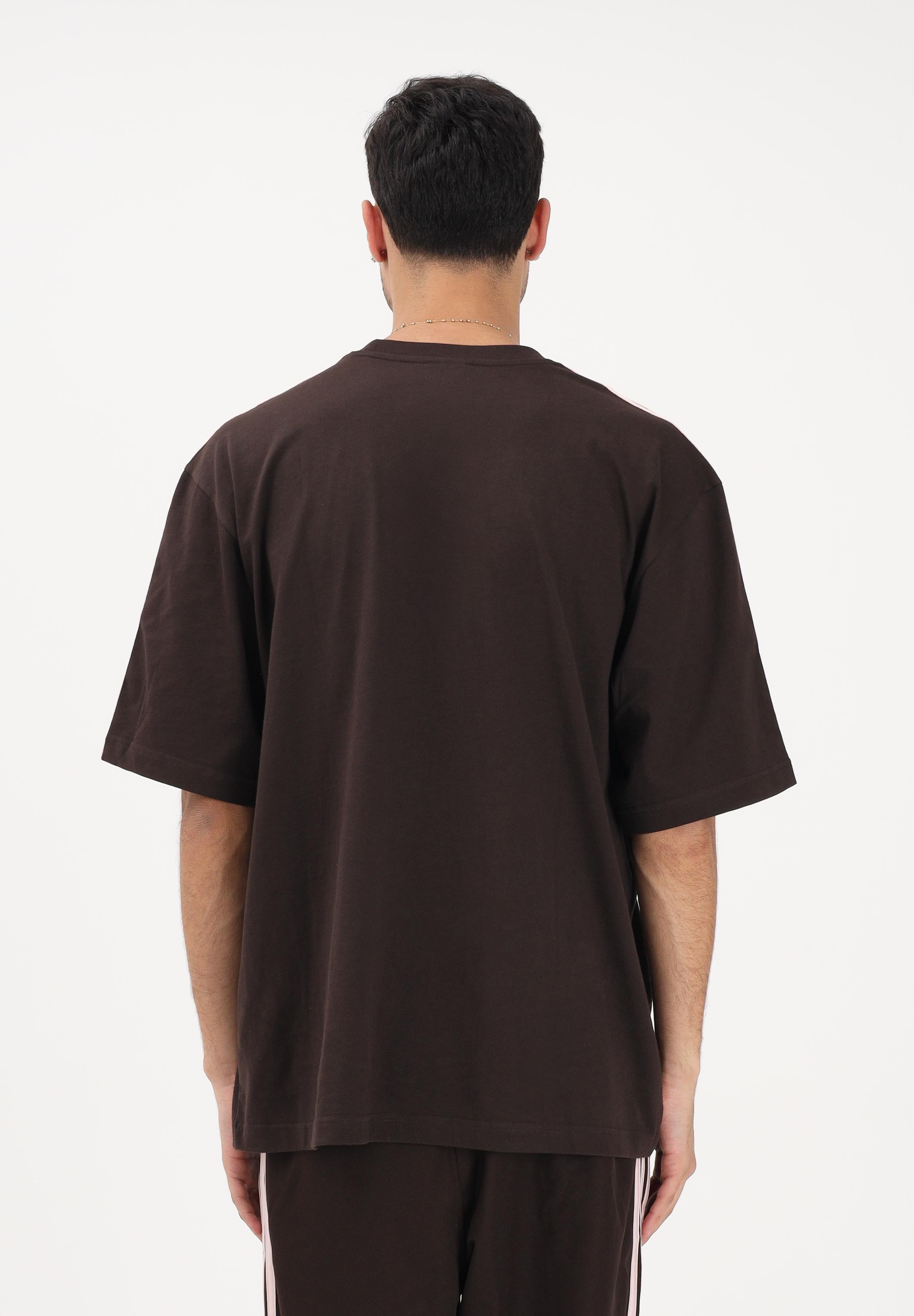 ADIDAS ORIGINALS T-shirt a manica corta Oversize Adicolor 3-Stripes marrone e rosa per uomo e donna KE2905 . ADIDAS ORIGINALS 