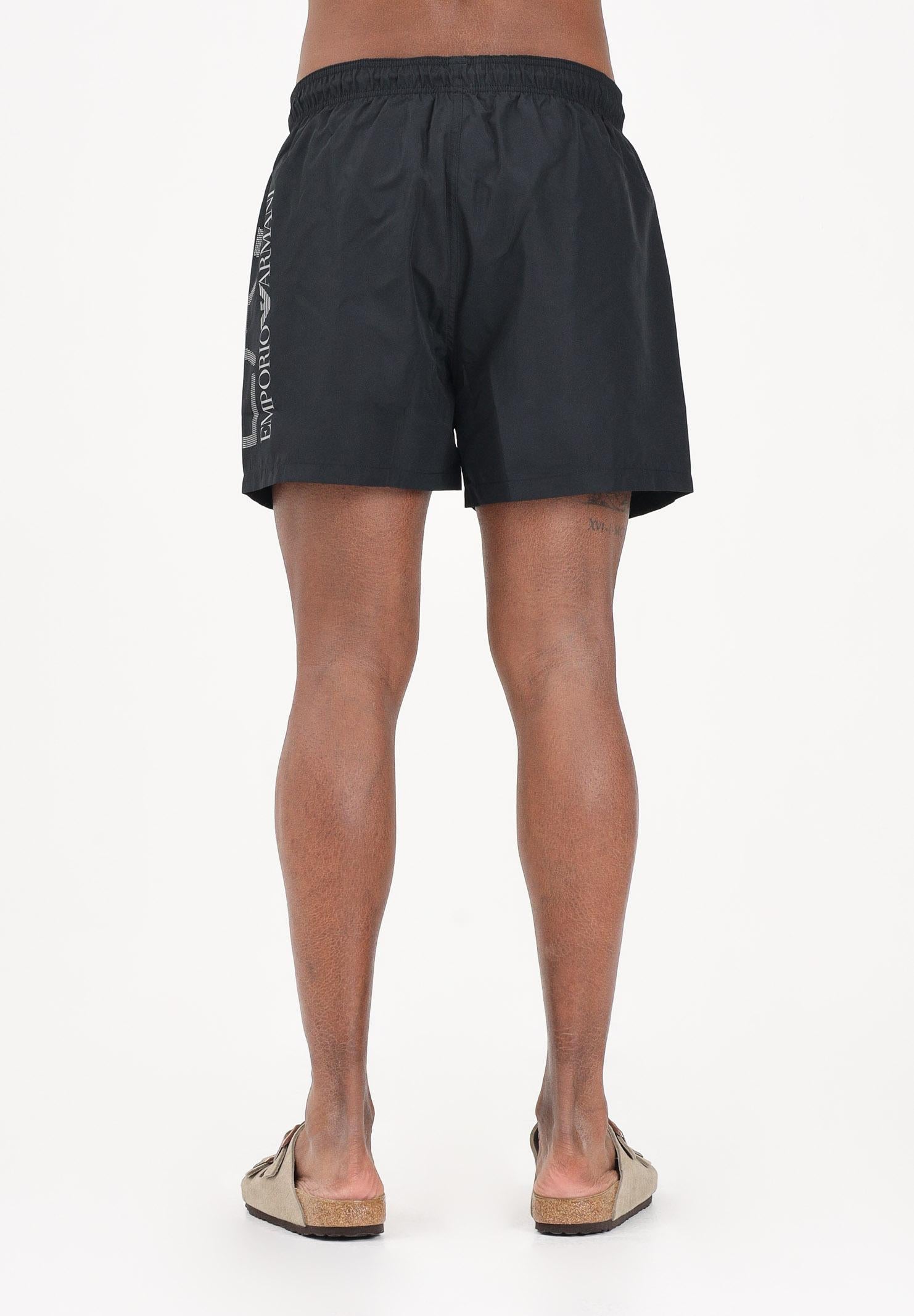 EA7 Shorts mare nero da uomo con maxi stampa logo 7M002001AF14497 MC026 EA7 
