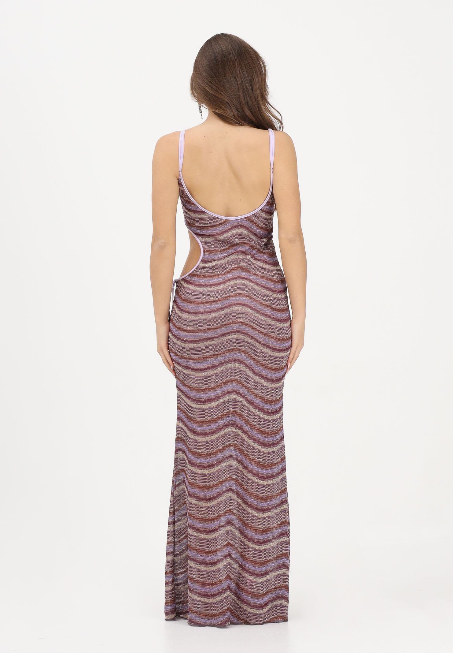 F**K Abito lungo lilla da donna con cut-out laterali FK26-SW0657MC . F**K 