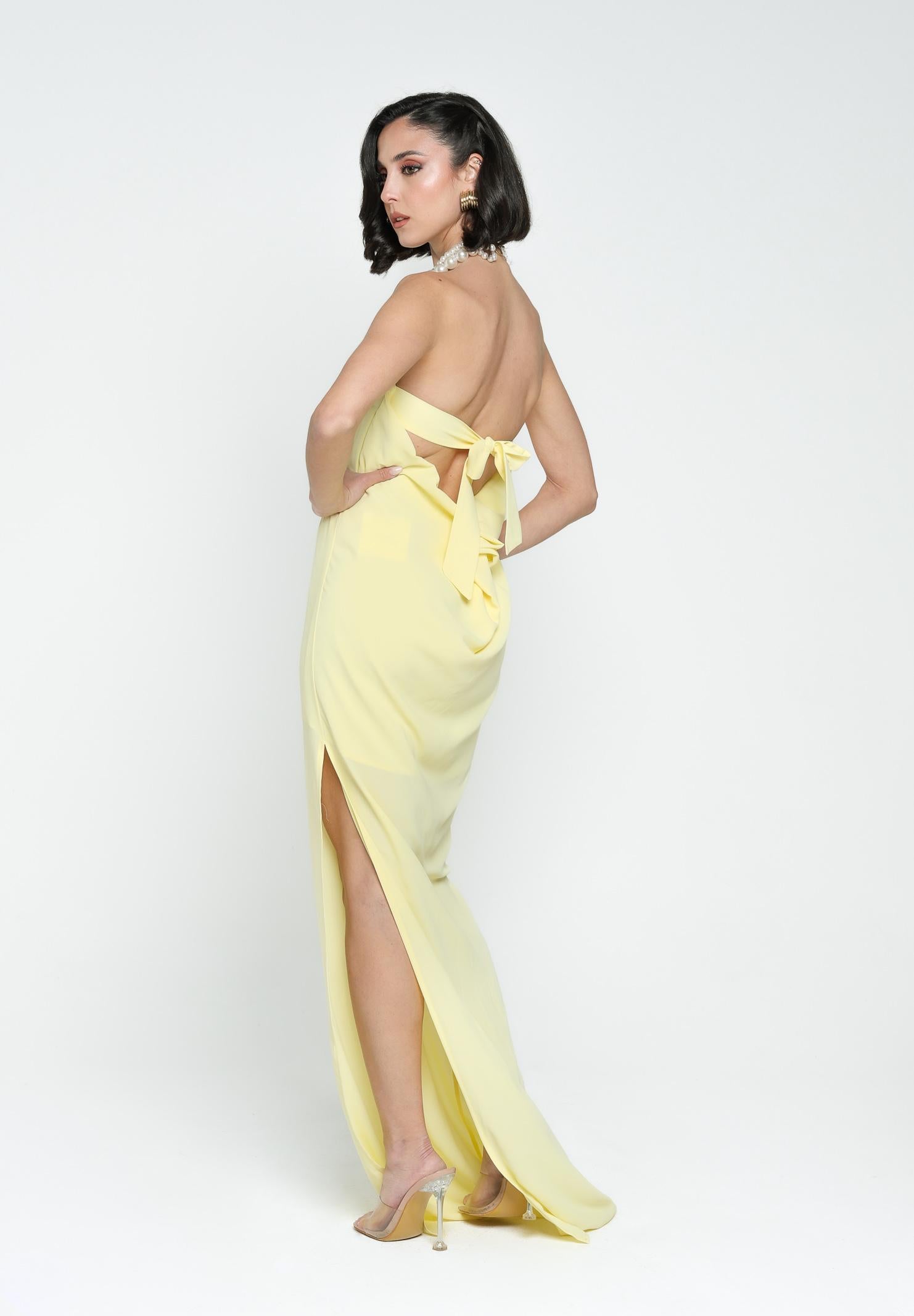 SANTAS Abito lungo CRUMBLE giallo da donna PV2503 GIALLO SANTAS 