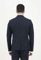 PATRIZIA PEPE Giacca monopetto blu da uomo con dettaglio spilla logo fly 5SS652/A2LH C382 PATRIZIA PEPE 