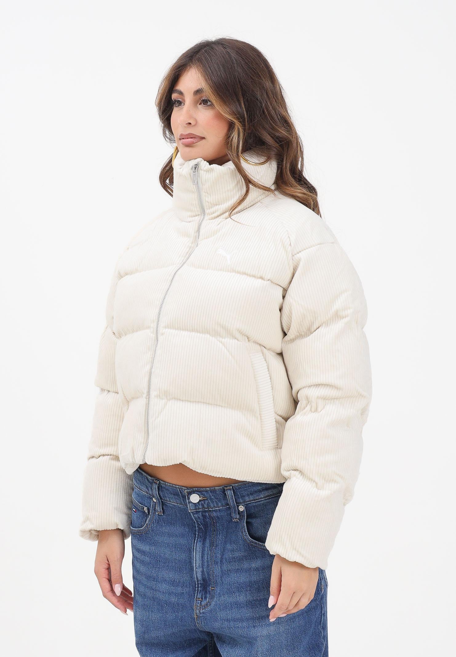 PUMA Piumino in velluto a coste Wardrobe Essentials panna da donna 632171 87 PUMA 