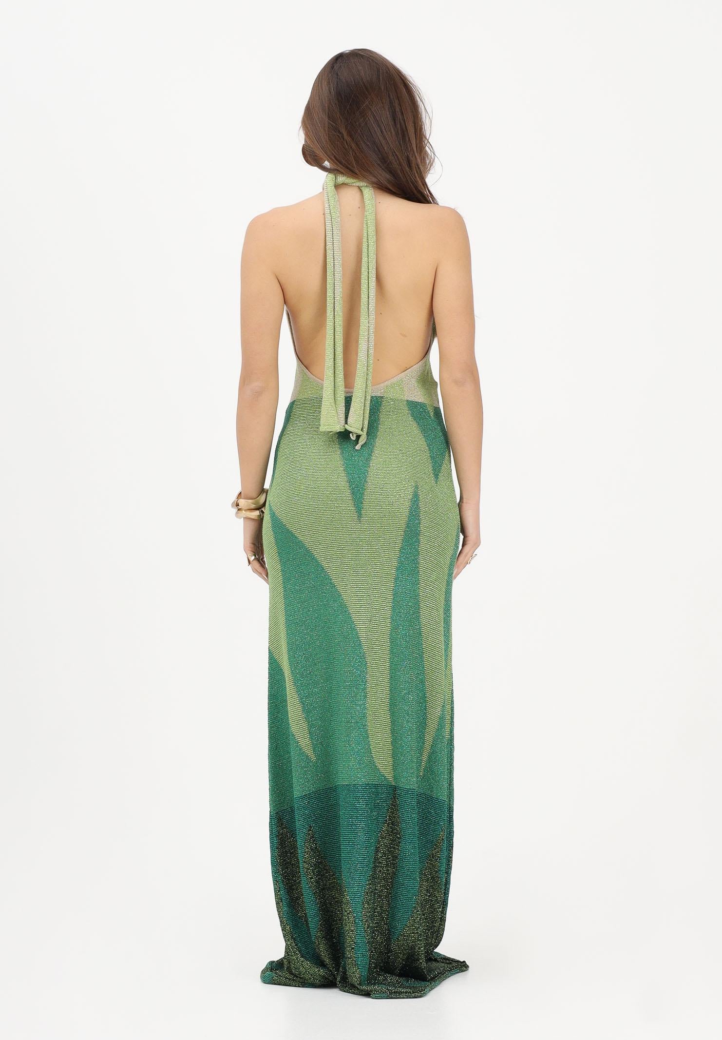 AKEP Abito lungo halter verde da donna con schiena scoperta VSKD13302 V1 AKEP 