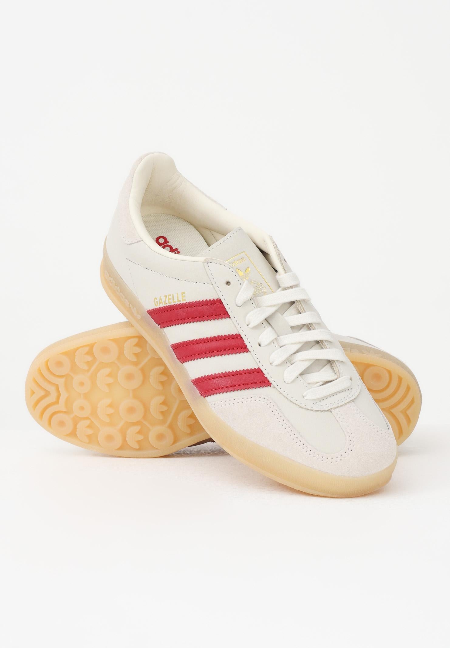 ADIDAS ORIGINALS Sneakers GAZELLE INDOOR AYAKKABI beige e rosse per uomo e donna IH9676 . ADIDAS ORIGINALS 