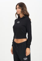 DIESEL Felpa con cappuccio nera per donna, ragazze e bambine rifnita da logo J02416KYAX3 K900 DIESEL 