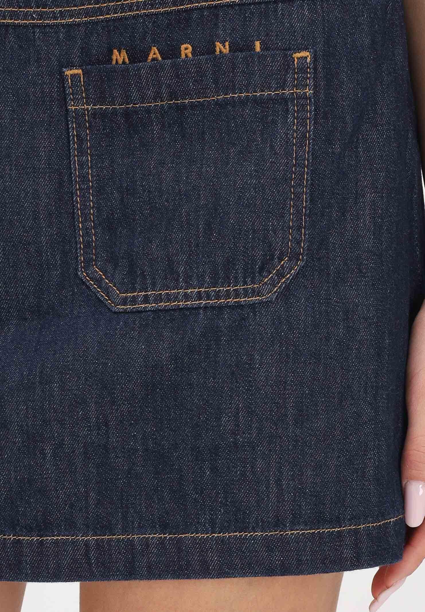 MARNI Gonna corta in denim blu per donna, ragazze e bambine M01754M00WG 0M01 MARNI 