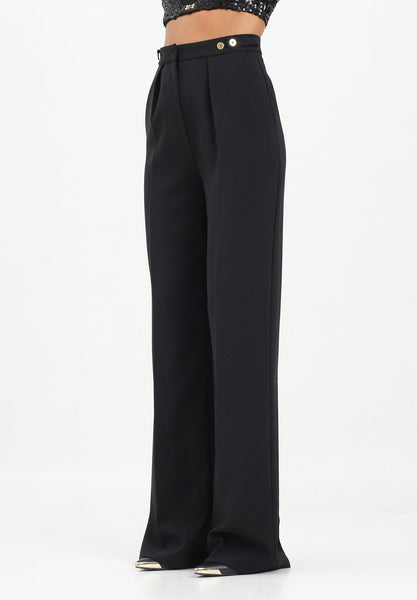 ELISABETTA FRANCHI Women's elegant black trousers with jewel