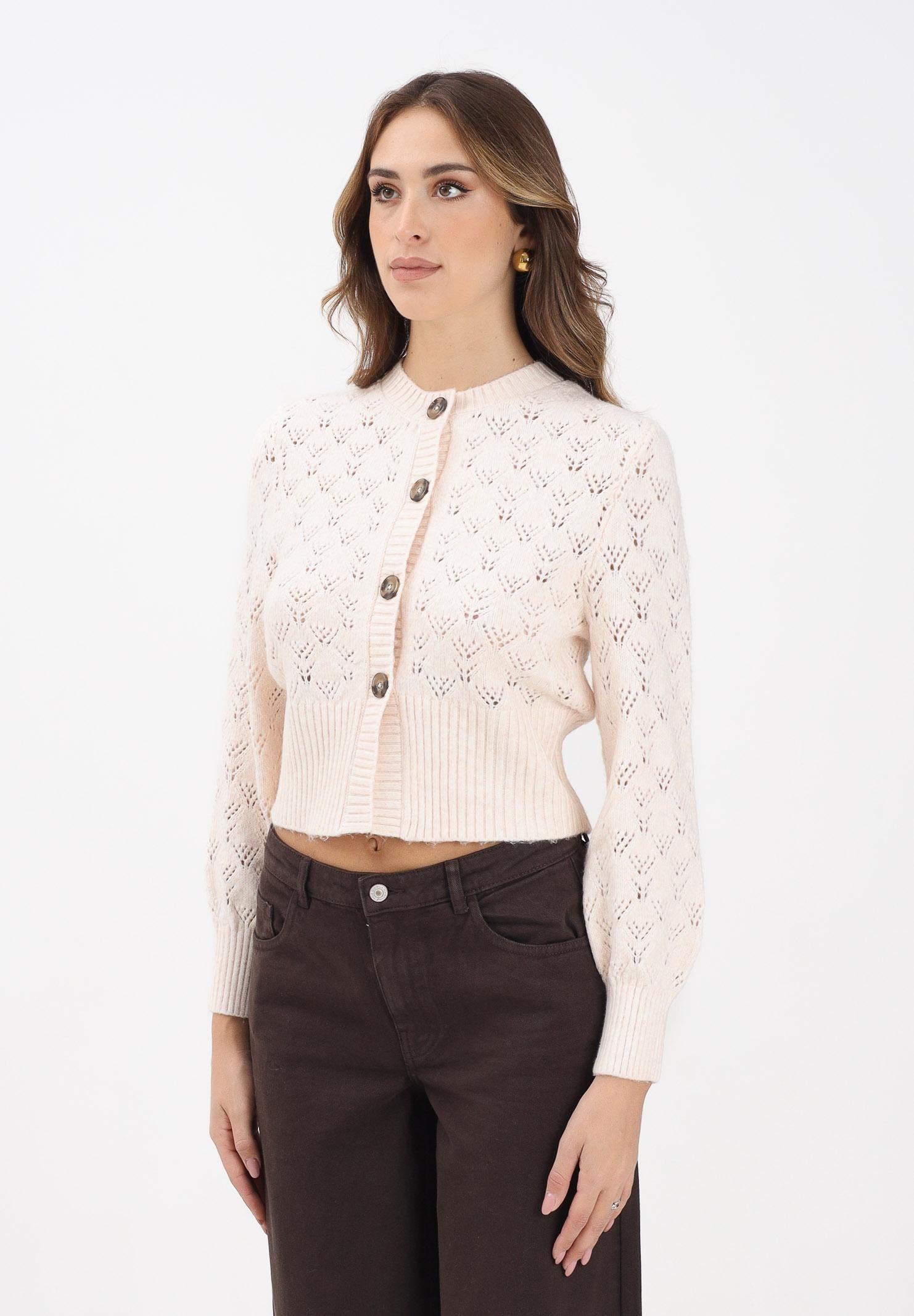 JDY Cardigan corto beige da donna 15355619 WhitecapGray JDY 