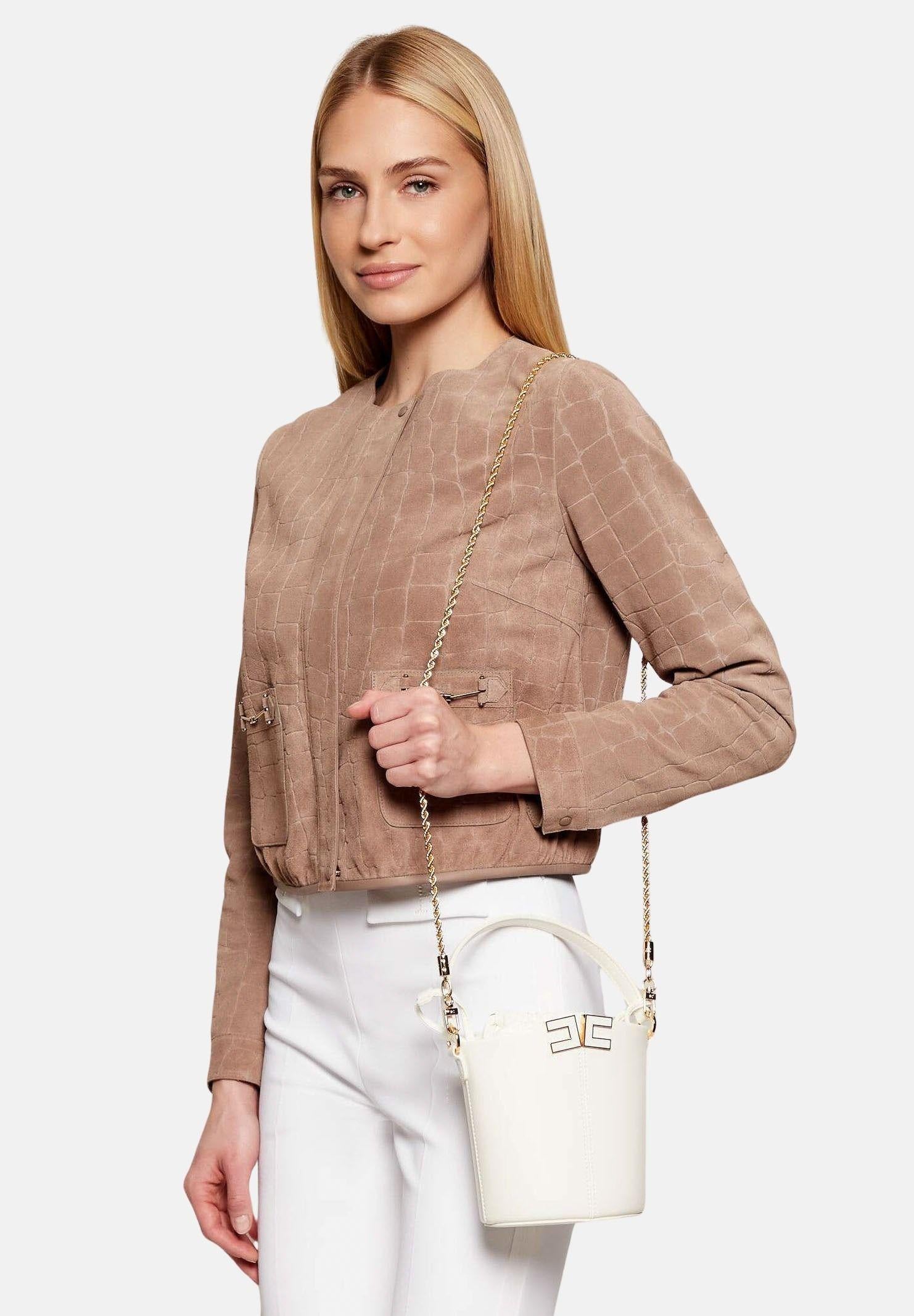 ELISABETTA FRANCHI Borsa a secchiello avorio da donna BS92A61E2 360 ELISABETTA FRANCHI 