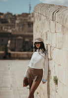 ONLY Shorts marrone da donna con fantasia pied-de-poule 15353569 DecadentChocolate ONLY 