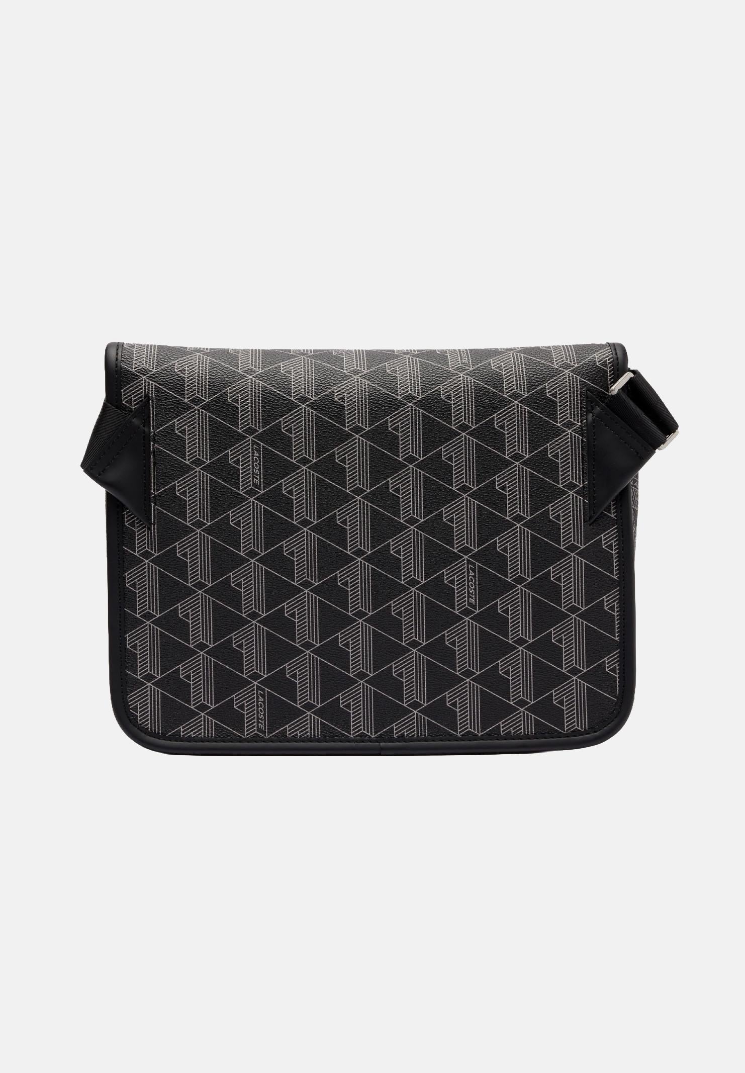 LACOSTE Borsa a tracolla nera per uomo e donna con motivo monogram The Blend NH4411 H45 LACOSTE 