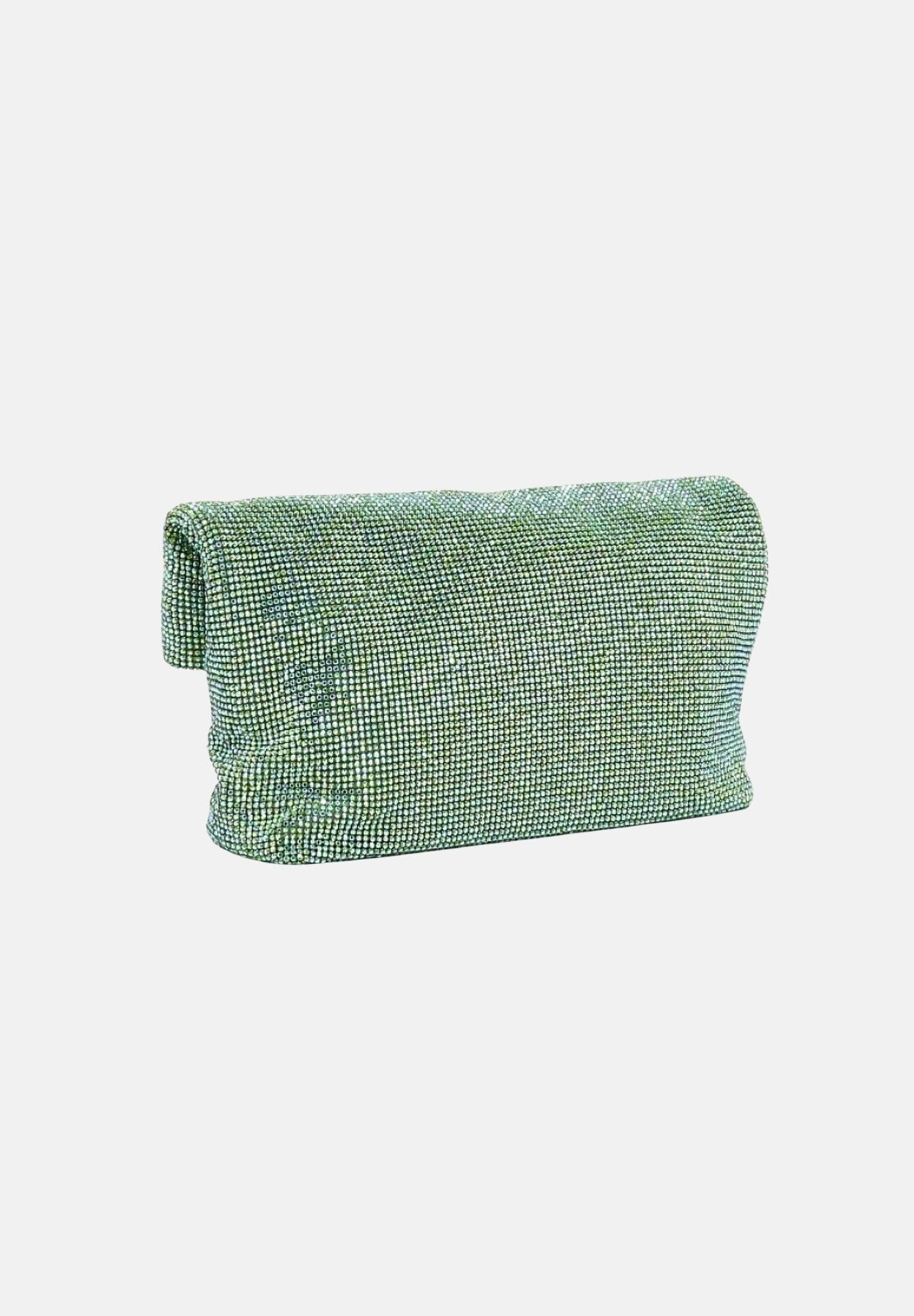 TWENTY FOURHAITCH Pochette verde da donna interamente rivestita da micro strass BAG0005362P VER TWENTY FOURHAITCH 