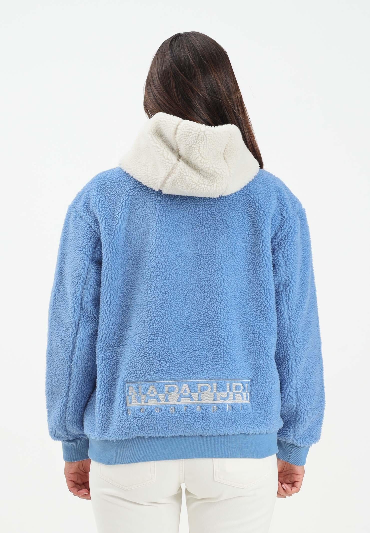 NAPAPIJRI Felpa mezza zip Seline celeste da donna NP0A4HYOB3E1  NAPAPIJRI 