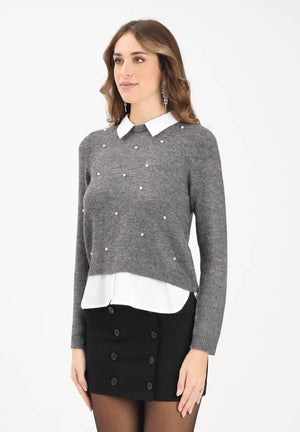 ONLY Maglioncino DOLLY grigio da donna 15353350 MediumGreyMel ONLY 