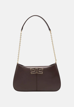 ELISABETTA FRANCHI Borsa a spalla cacao da donna con dettaglio logo BS93A61E2 644 ELISABETTA FRANCHI 