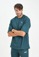 PUMA T-shirt a manica corta WARDROBE ESS verde petrolio da uomo 629645 75 PUMA 