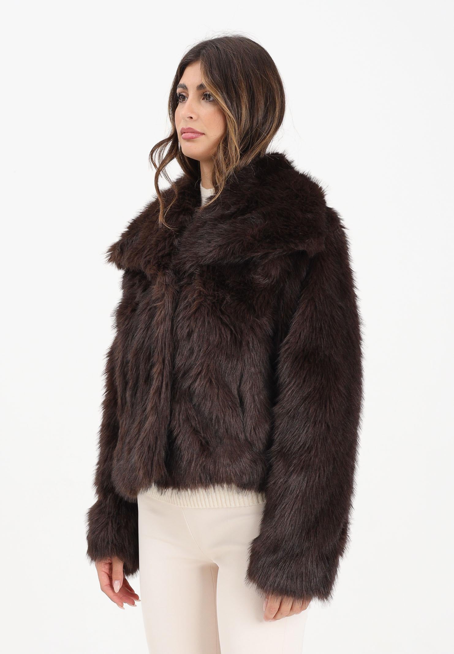 ONLY Pelliccia sintetica marrone da donna 15348977 ChocolateTorte ONLY 