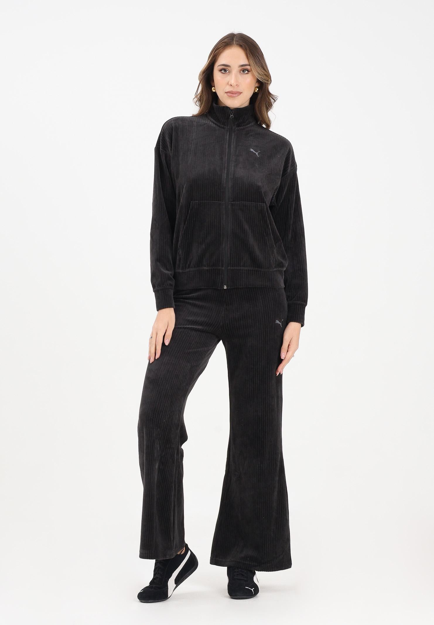 PUMA Tuta sportiva nera da donna realizzata in velluto a costine 688164 01 PUMA 