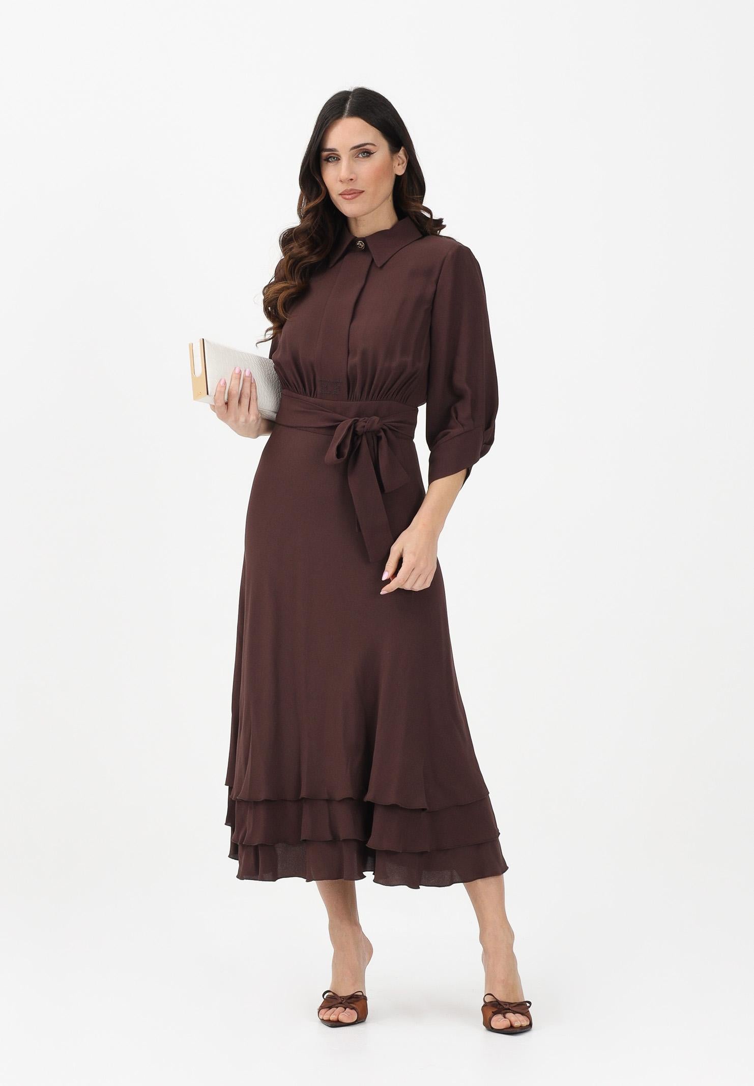 ELISABETTA FRANCHI Abito midi cacao da donna AB92361E2 644 ELISABETTA FRANCHI 