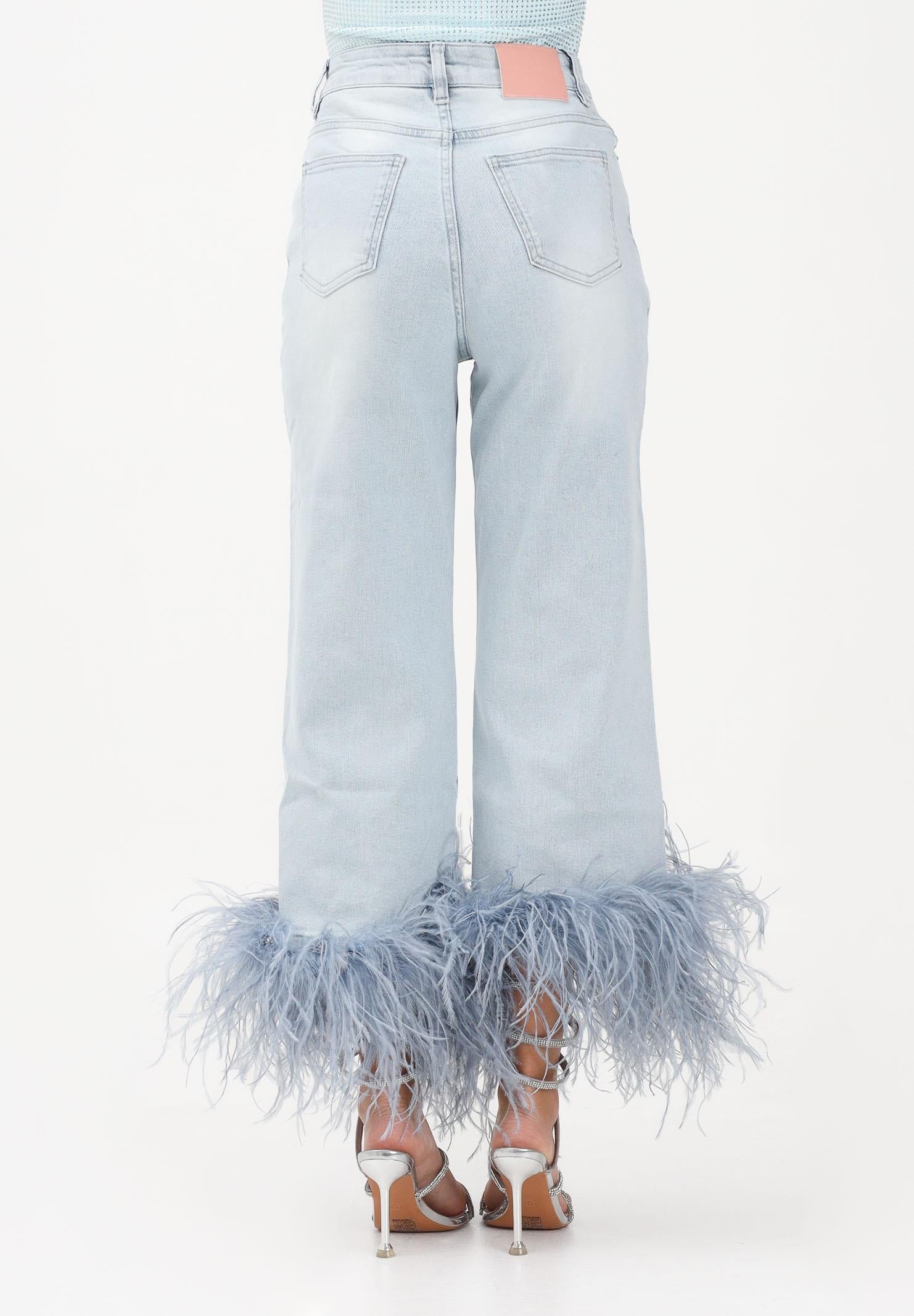 TWENTY FOURHAITCH Jeans ARCADE in denim chiaro da donna con piume A0118DCH62P DECH TWENTY FOURHAITCH 