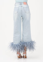 TWENTY FOURHAITCH Jeans ARCADE in denim chiaro da donna con piume A0118DCH62P DECH TWENTY FOURHAITCH 