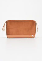 ELISABETTA FRANCHI Pochette cammello da donna realizzata in morbida pelle scamosciata BS60A57E2 EC1 ELISABETTA FRANCHI 