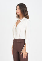 ELISABETTA FRANCHI Body panna da donna con dettagli gioiello CB00557E2 DZ9 ELISABETTA FRANCHI 