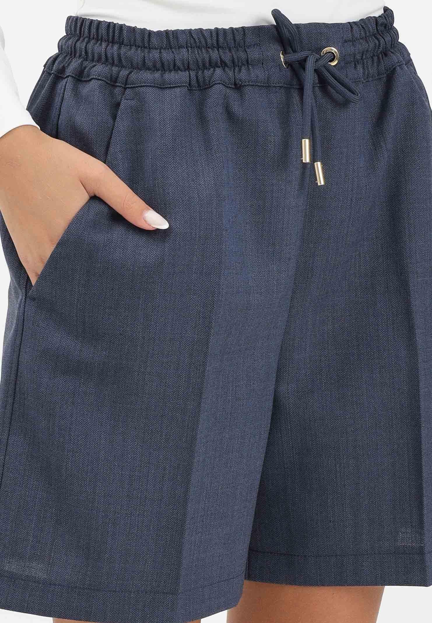 PINKO Shorts blu da donna in lana armaturata 105742A2SN G07 PINKO 