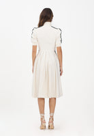 ADIDAS ORIGINALS Abito midi DIRNDL panna da donna KF2301 . ADIDAS ORIGINALS 