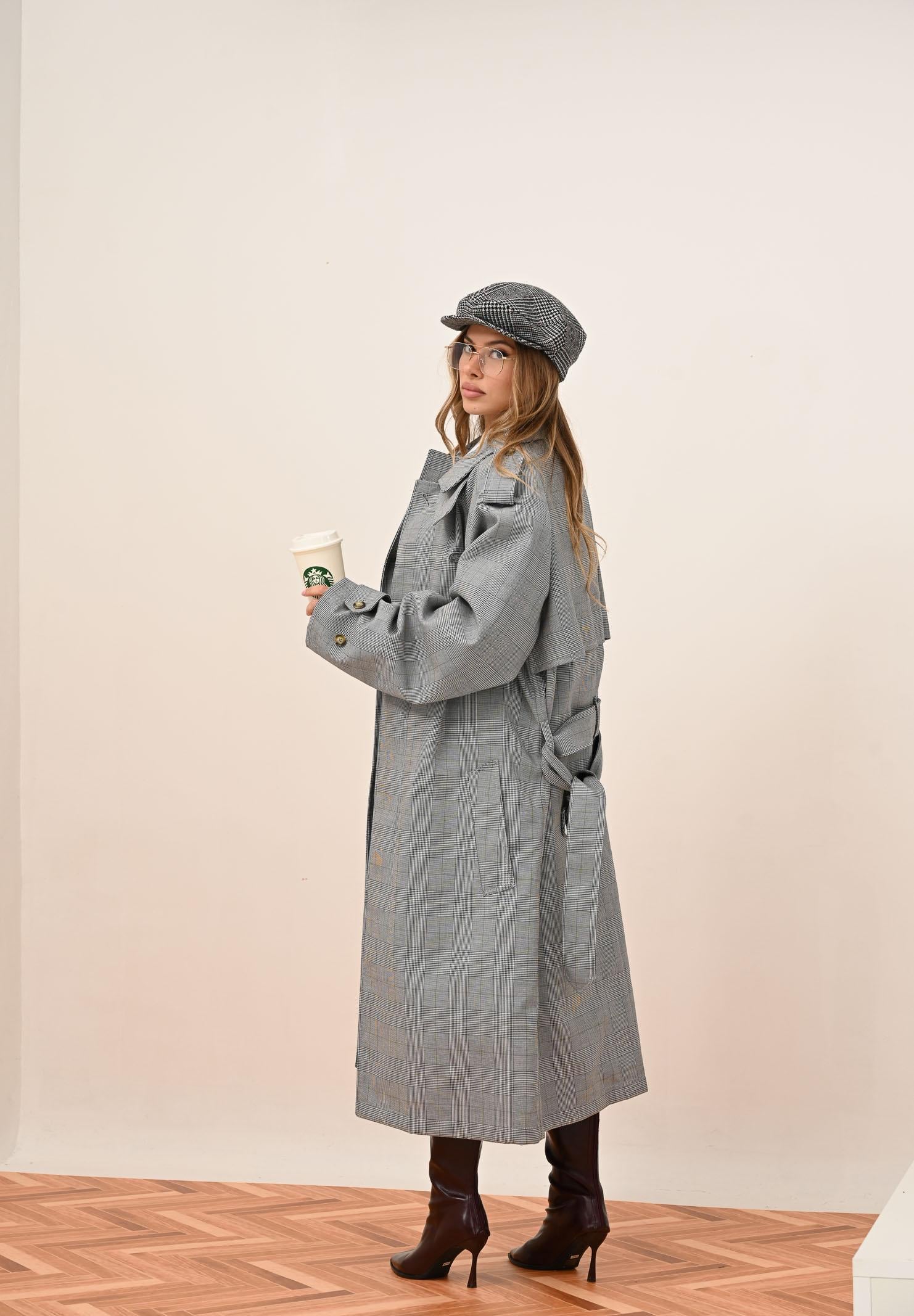 LACOSTE Trench a quadri bianco, nero e verde da uomo BH5521 6PK LACOSTE 