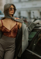 SANTAS Body RADIANCE bordeaux da donna con ricamo in pizzo floreale PV2615 BO SANTAS 