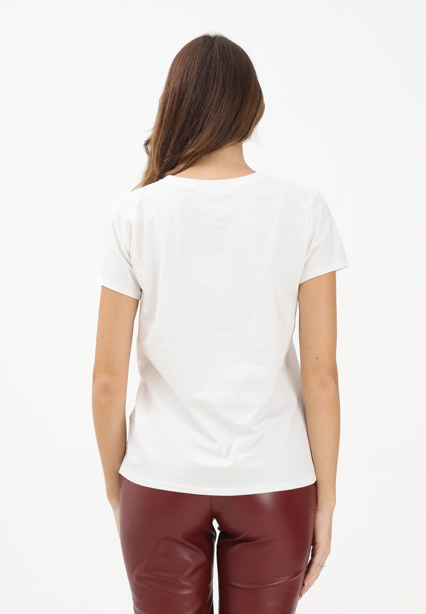 VICOLO T-shirt a manica corta bianca da donna con stampa bassotto RF0483 BI VICOLO 