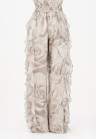 SHIT Pantalone elegante beige da donna con delicata stampa floreale SH26051 NURO SHIT 