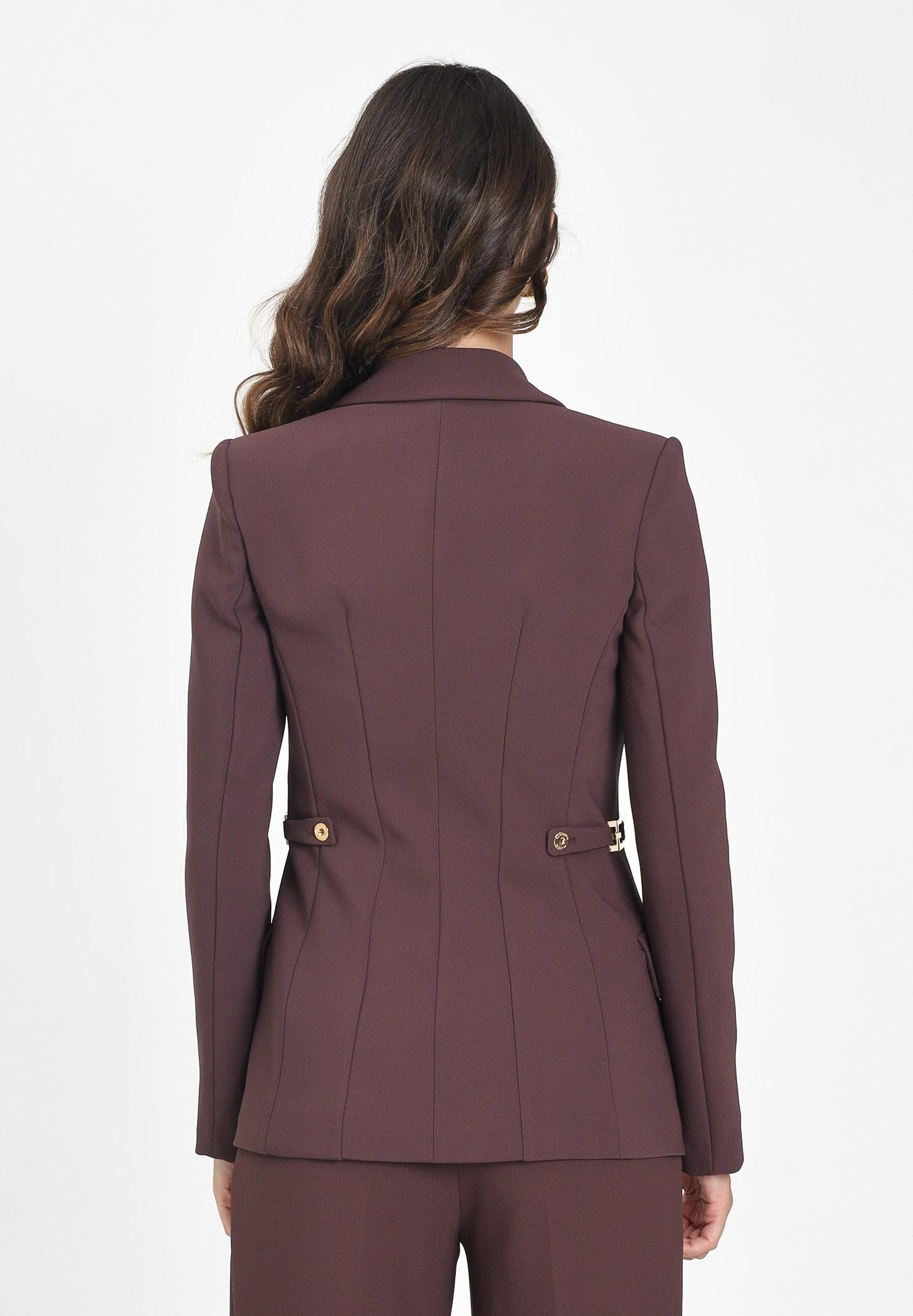 ELISABETTA FRANCHI Giacca monopetto bordeaux da donna con dettagli gioiello GI17556E2 EA4 ELISABETTA FRANCHI 