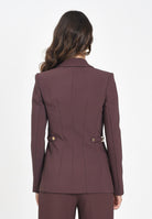 ELISABETTA FRANCHI Giacca monopetto bordeaux da donna con dettagli gioiello GI17556E2 EA4 ELISABETTA FRANCHI 