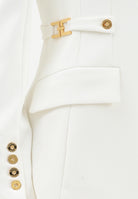 ELISABETTA FRANCHI Giacca monopetto avorio da donna con dettagli gioiello GI17556E2 360 ELISABETTA FRANCHI 