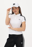 ADIDAS ORIGINALS Polo a manica corta 3 Stripes bianca da donna KD3697 . ADIDAS ORIGINALS 