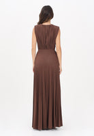 ELISABETTA FRANCHI Abito lungo color caffè da donna in jersey lurex ABR1556E2 EA3 ELISABETTA FRANCHI 