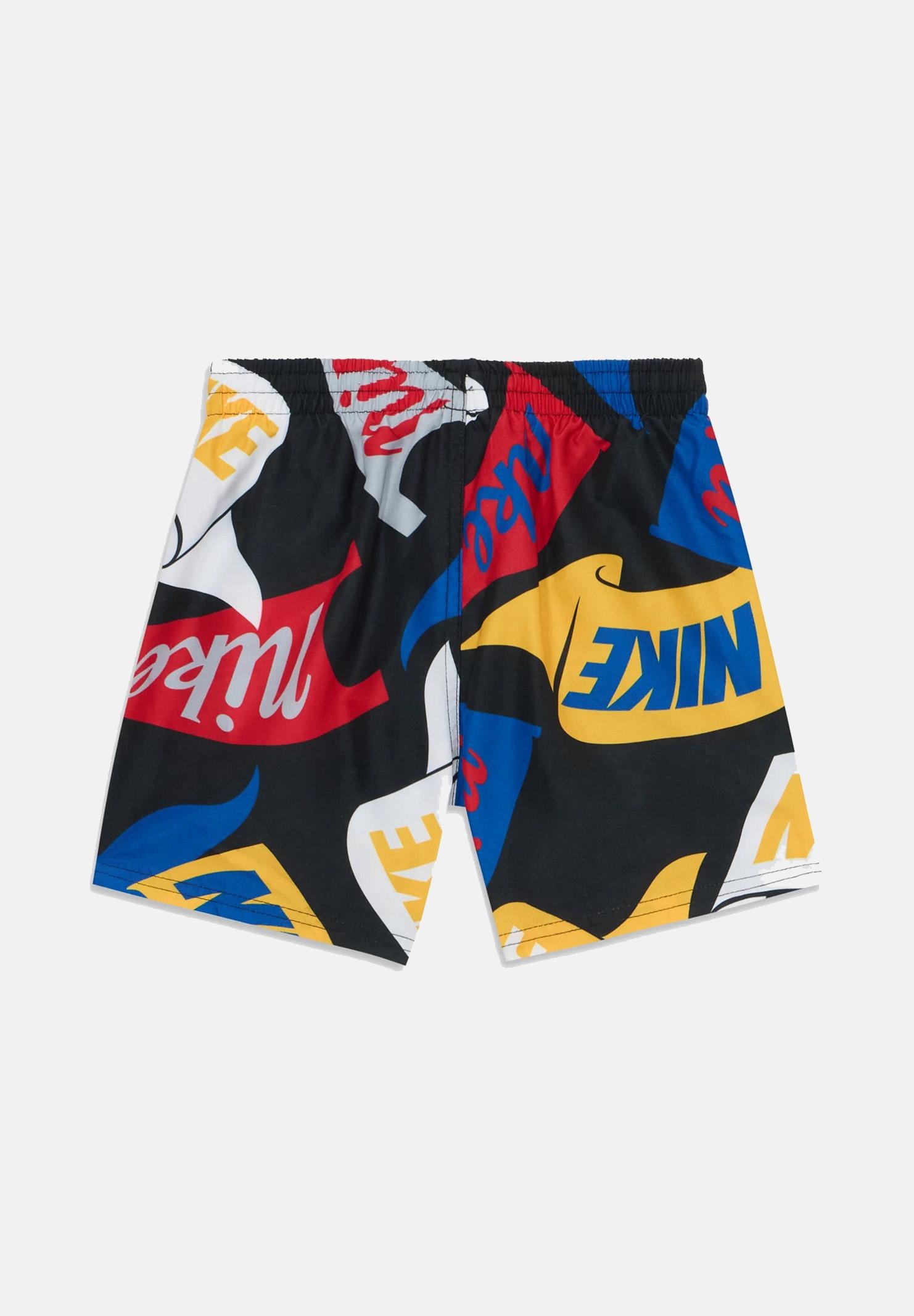 NIKE Shorts mare nero da bambino con stampa logo NESSF802 001 NIKE 