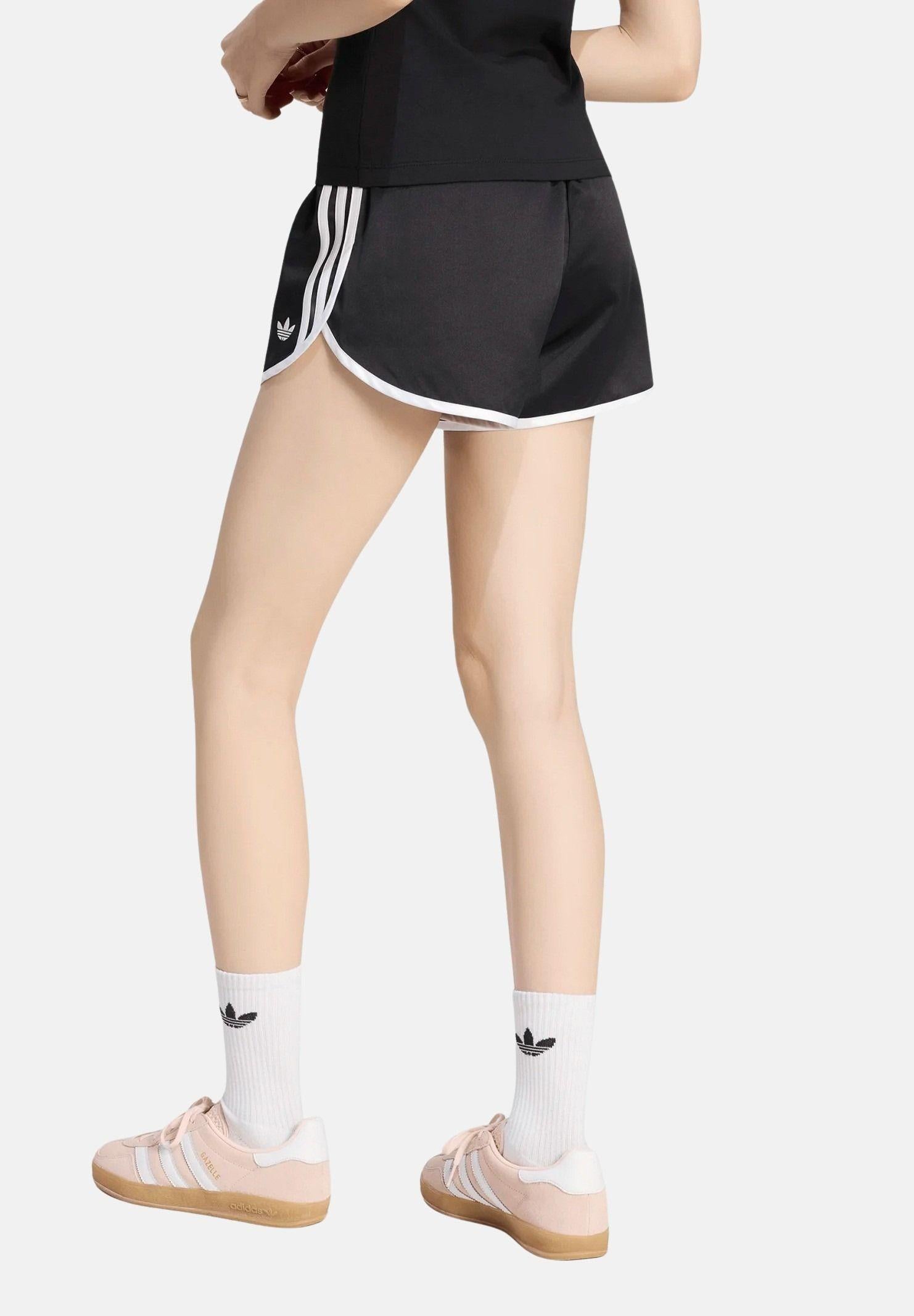 ADIDAS ORIGINALS Short Satin 3S Sprinter Short nero da donna KR4226 . ADIDAS ORIGINALS 