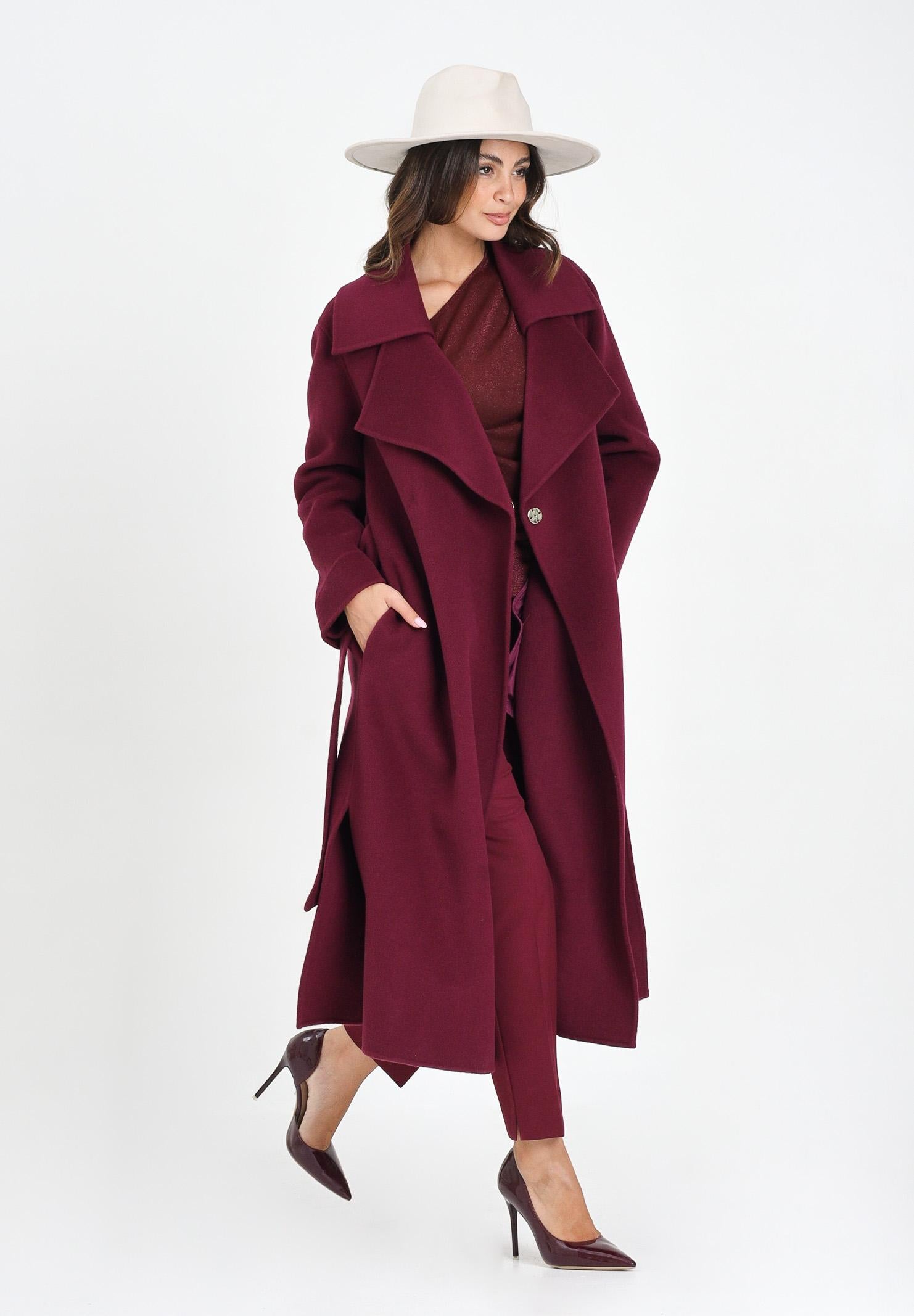 SIMONA CORSELLINI Cappotto lungo bordeaux da donna A25CPCPV0101-C00177 V0741 SIMONA CORSELLINI 