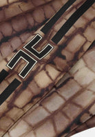 ELISABETTA FRANCHI Foulard quadrato cacao da donna realizzato in twill di seta FO24L61E2 644 ELISABETTA FRANCHI 